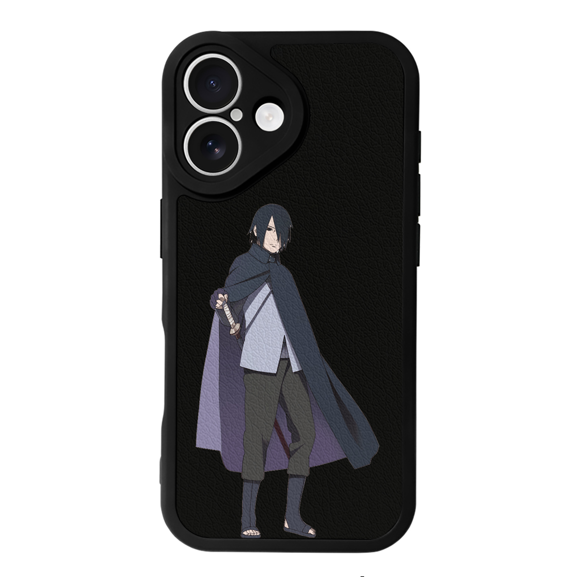 （画像用） NARUTO -ナルト- うちは サスケ Uchiha Sasuke 【iPhone 16シリーズ対応】シリコンスマホケース（レザー調） 材質：シリコン
